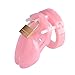 Pink Plasitc Cock Cage Chastity Cage Chastity Device for Male Penis Exercise with 5 Rings
