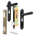 Prime-Line Products K 5057 Security Door Non-Locking Mortise Handle Set, Steel & Diecast Construction, Black