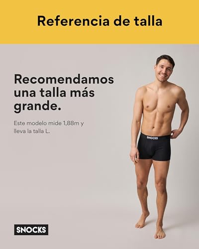 Snocks Pack of 6 Organic Cotton Boxers – Ultra Soft Underwear – Men's Boxer Shorts Without Annoying Tag – Men's Boxer Pack Sizes XS-XXL