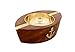 ShalinIndia Handmade Wood & Brass Boat Shaped Ashtray - Artisan Crafted in India