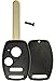 KeylessOption Key Fob Case Replacement for 2002 2003 2004 2005 2006 2007 2008 2009 2010 2011 2012 2013 2014 2015 2016 2017 Honda Remote Shell, 3-Button No Chip Slot Holder, No Programming Necessary
