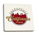 Sacramento, California - Skyline Seal (Set of 4 Ceramic Coasters - Cork-backed, Absorbent)
