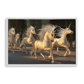 Framed Canvas Wall Art Unicorn Canvas Prints Home Artwork Decoration for Living Room,Bedroom - 16x24 inches
