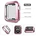 for iWatch 38mm Series 3 2 1 Case, Toward Rugged Shock Proof Bumper Cover and Case with Soft TPU Screen Protector (White Pink + Rose Gold, 38mm)