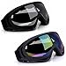 Ski Goggles 2 Pack Snowboard Goggles Skate Glasses Motorcycle Cycling Goggles UV400 Protection Windproof Dustproof Anti-Glare Lenses for Men Women Youth Kids
