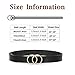 Gackoko Women Leather Belt for Dress & Jeans Fashion Soft Leather with Double O-Ring Buckle (L, BLACK)