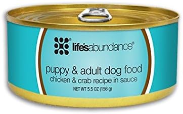 FitAndHappyPets Life's Abundance Chicken and Crab Sauce Canned Dog Food 24-5.5 oz Cans