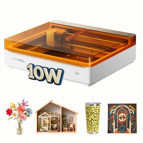 xTool M2 10W Laser Engraver, Built-in Dual Cameras, Class 1 Enclosed Safe Laser Engraving Machine for Home DIY Craft on Wood, Leather, Felt, Fabric, Paper
