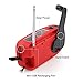 ANTOPM Solar Emergency Hand Crank AM/FM NOAA Weather Radio Self Battery Powered Hand cranked Alert Radio LED Flashlight 1000mAh Power Bank Phone Charger with USB Cable,Red