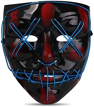 Seemaxs LED Light Up Mask Perfect for Halloween 2019 Costume Festival