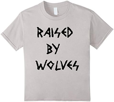 Kids Raised by Wolves Footprints T Shirt 8 Silver