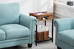 Nightstands Set of 2, End Table with Charging