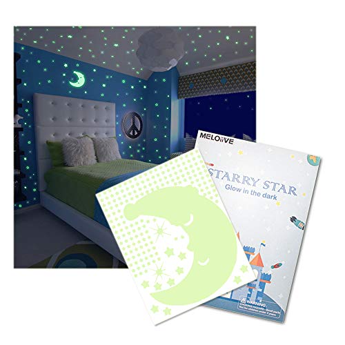 Meloive Glow In The Dark Stars Wall Stickers Adhesive 532pcs Dots