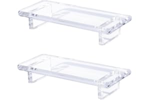 YobiLife Acrylic Bathroom Counter Tray for Soap Dish and Perfume Holder Compact Vanity Organizer in Clear(Two pieces)