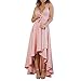 YS.DAMAI Women's Sexy V Neck Sleeveless High Low Hem Elegant Wrap Dress Cocktail Evening Party Dresses