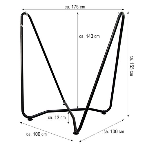 AMANKA Hängesessel Gestell bis 150 kg - 155cm Hängestuhl Ständer für Kinder und Erwachsene - Metall – Bild 5