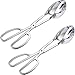 Boao 2 Packs Buffet Tongs Stainless Steel Kitchen Tongs Serving Tongs Salad Tongs Cake Tongs Bread Tongs