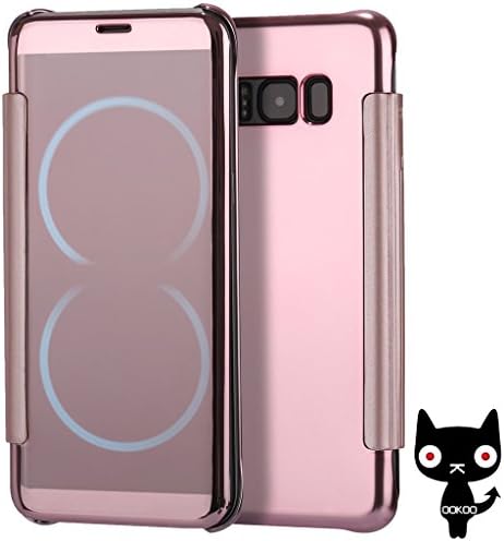 OOKOO Samsung Galaxy S8 Plus Case, Mirror Smart Clear View Window Flip Case Cover For Samsung Galaxy S8 Plus - Rose Gold