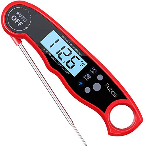 Fubosi Waterproof Digital Meat Thermometer Super Fast Instant Read Thermometer BBQ Thermometer with Calibration and Backlit Function Cooking Thermometer for Food, Candy, Milk, Tea, BBQ, Grill Smokers