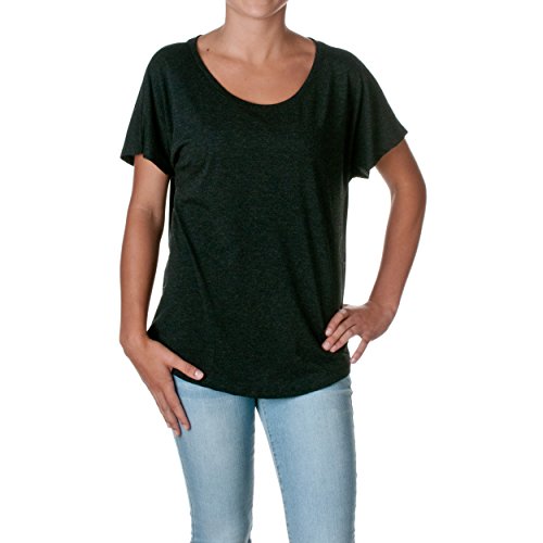 Next Level Apparel Women's Tri-Blend Dolman Top, Black Heather, XX-Large