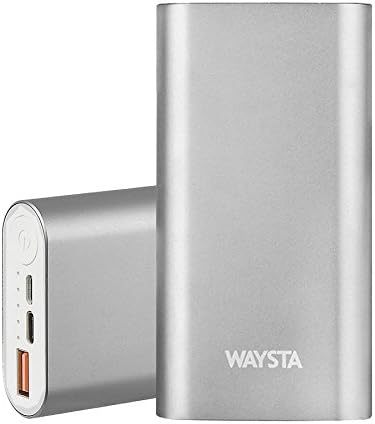 Waysta Type-C USB-C Power Bank 10000mAh QC3.0 Quick Portable Charger External Battery Pack for Part of the Type-C interface Notebook PC/MacBook iPhone Samsung Galaxy and More (Gun Gray)
