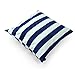 LAVIEVERT Decorative Canvas Square Throw Pillow Cover Cushion Case Navy Blue Stripe Toss Pillowcase with Hidden Zipper Closure 20 X 20 Inches (for Living Room, Sofa, Etc)