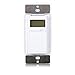 Maxxima Digital In-Wall 7 Day Programmable Timer Light Switch up to 18 On/Off Settings, Adjusts for daylight savings time, 3 Way Compatible, Wall Plate Included, White