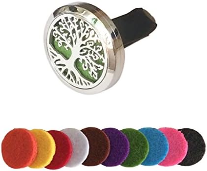 Lenrunya Jewelry Car Air Freshener Clip Aromatherapy Essential Oil Locket Diffuser Vent Clip Pendant
