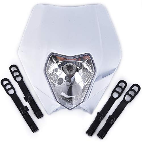 Universal 12V 35W Motorcycle Supermoto Halogen Headlight Indicator Fairing Lampshade for Dirt Bike Motor White