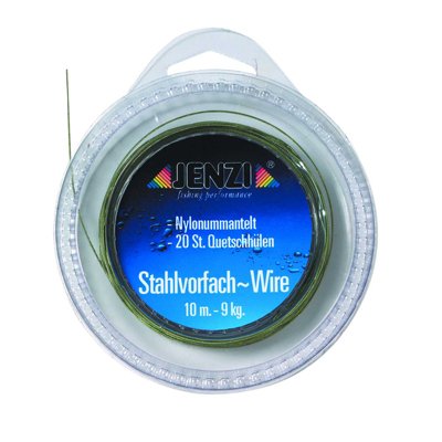 Jenzi Wire Bait Trace for 10 m Spool with 20 Pcs Trace Crimps Size:9kg