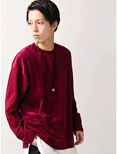 Amazon ウィゴー メンズ Wego Wego ベロア切替プルオーバー ワイン L Tシャツ カットソー 通販