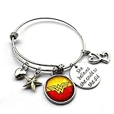 She Believed She Could So She Did Inspirational Expandable Bracelet Gift for Wonder Woman Fans