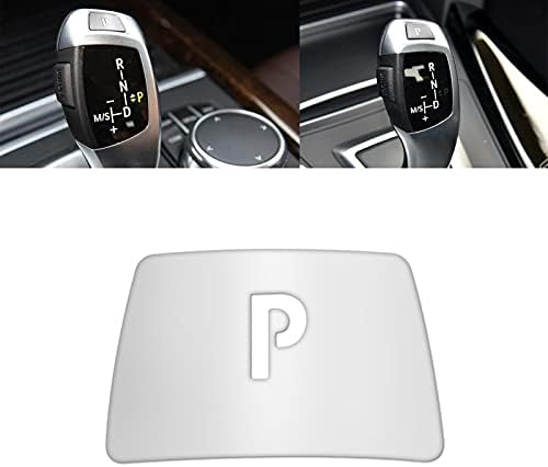 Xotic Tech Chrome Silver Gear Shift Knob Top Lever P Parking Shift Button Cover Frame Trim Compatible with BMW 1 2 3 4 5 7 Series X3 X5 X6 F01 F07 F10 F20 F23 F25 F30 F33 E70 E71: Automotive