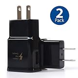Adaptive Fast Charging Wall Charger Adapter Compatible Samsung Galaxy S6 S7 S8 S9 / Edge/Plus / Active, Note 5,Note 8, Note 9, EP-TA20JBE Quick Charge Charger (2 Pack)