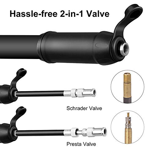 image for UEB Portable Mini Bicycle Pumps Presta Schrader Valve High Pressure Ba
