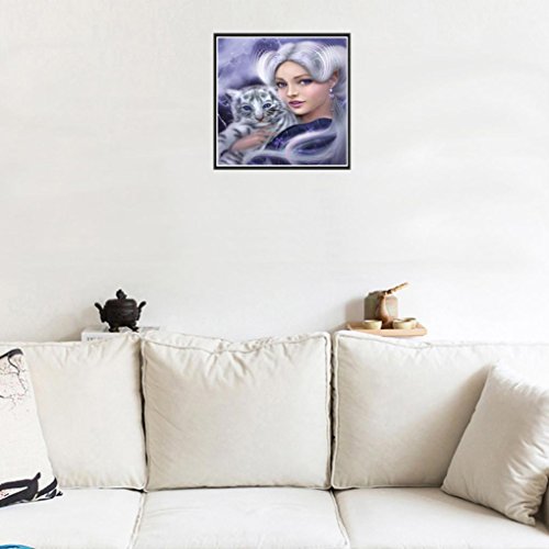 Clearance!!Canvas + Diamond Embroidery Paintings,5D DIY Rhinestone Pasted Painting Cross Stitch (A)