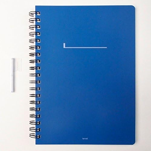 Larvelling Basic Wirebound Notebook B5 Size, Labelling Wirebound Notebook, Spring Notebook with Larvel Stick (blue)