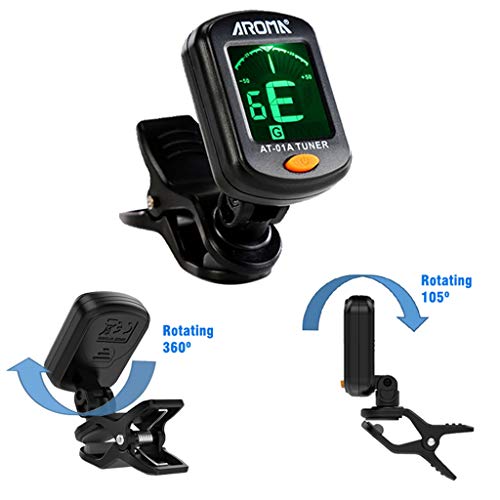 image for MOREYES Tuner Clip on Chromatic, Guitar, Bass, Violin, Ukulele Include