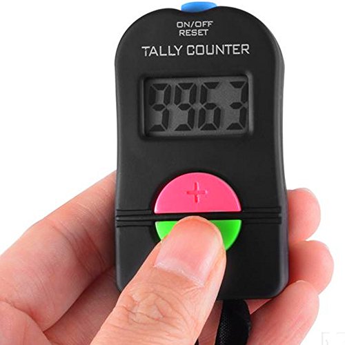 image for Xbes Electronic Digital Hand Tally Counter Clickers Count Up & Down wi