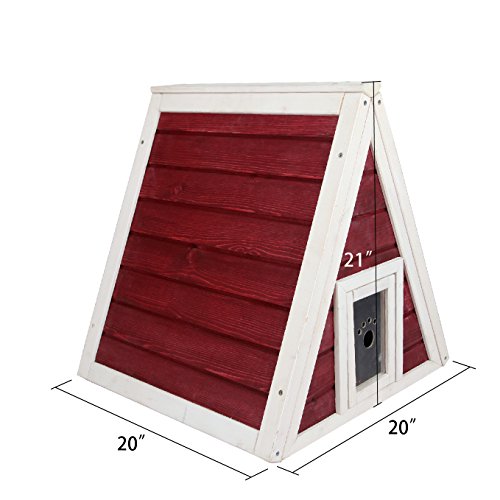 Petsfit Cat House for Outdoor Indoor Cats Weatherproof, Outside Feral Cat Shelter with Escape