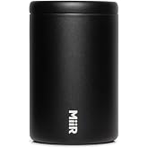 MiiR Airlock Coffee Canister, 12-oz Capacity, 18/8 Stainless Steel, 90% Recycled Content, Sleek Minimalist Design, Black