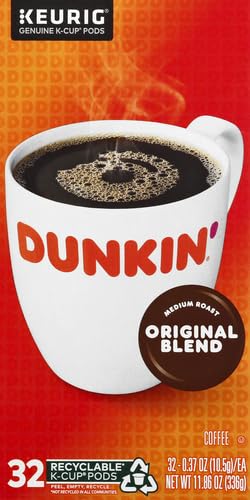 DUNKIN’ ORIGINAL BLEND MEDIUM ROAST COFFEE, 32 KEURIG K-CUP PODS
