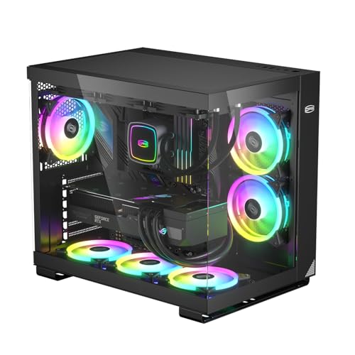 CPS T500 PC Cases - PCCOOLER Airflow, Cable Management System, Interior Spacious ARGB 6 x 120mm, I/O USB Type-C Port, Quick Release Panel, ATX Mid Tower PC Gaming Case (Nior)