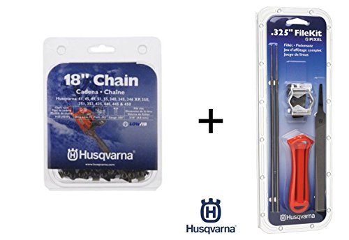 Husqvarna 531300439 18-Inch Pixel Saw Chain Bundle (Chain + File Kit)