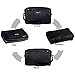 befen Women Full Grain Leather Tripple Zip Crossbody Bag Crossbody Cell Phone Purse Wallet Bag Phone Wristlet - Black