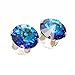 925 Sterling-silver stud earrings expertly made with Bermuda Blue crystal from SWAROVSKI for Women.