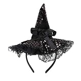 BinaryABC Halloween Witch Hat Headband for Halloween Costume Dress up Party Supplies (Black)
