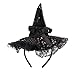 BinaryABC Halloween Witch Hat Headband for Halloween Costume Dress up Party Supplies (Black)