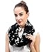Lina & Lily Poodle Dog Print Women's Infinity Scarf Lightweight (Black & White)