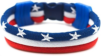 Country Flag Bracelet - USA - Colombia - Vivid Colors - 3 Sizes Available (USA, Medium)